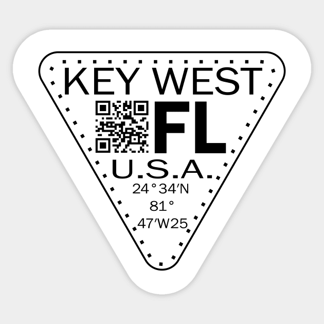 New Vintage Travel Location Qr Key West FL Sticker by SimonSay